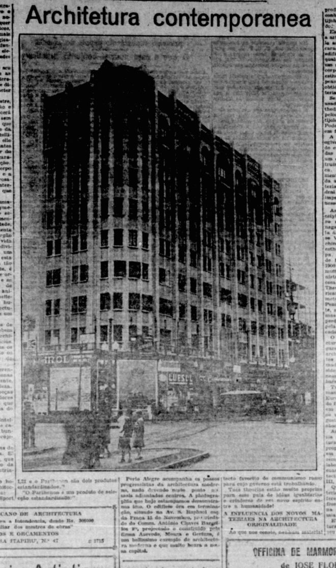 Edifício Fredereico Mentz. Estado do Rio Grande, Ed00224, 15/07/1930, p. 11. Hemeroteca Digital da Biblioteca Nacional.