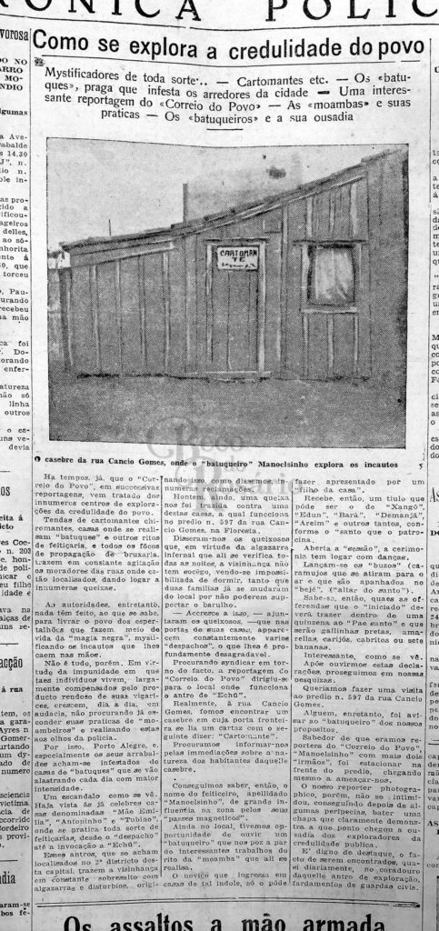 "Onde se explora..." Correio do Povo, 24/09/1930. Hemeroteca do Arquivo Histórico Municipal Moysés Vellinho.