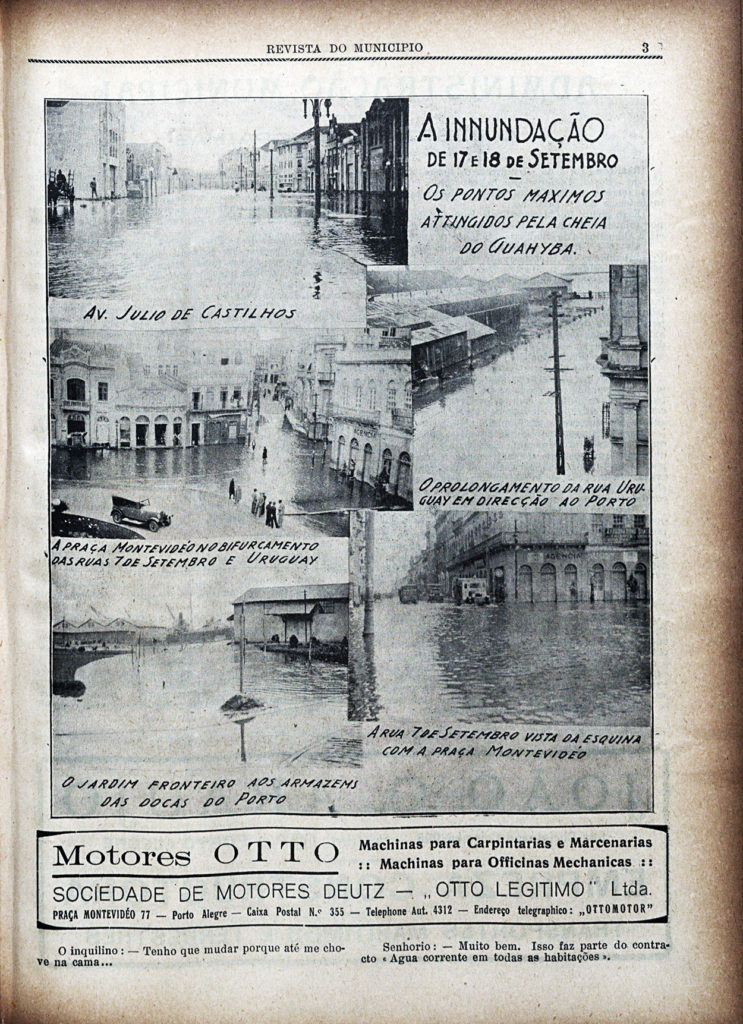 “A inundação de 17 e 18 de setembro – os pontos máximos atingidos pela cheia do Guahyba”. Revista do Municipio-RS, 1928, Ed00015, p. 3. Hemeroteca Digital da Fundação Biblioteca Nacional.